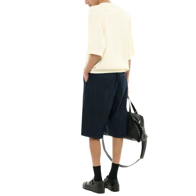 BESLOW WIDE FIT SELVAGE DENIM SHORTS INDIGO