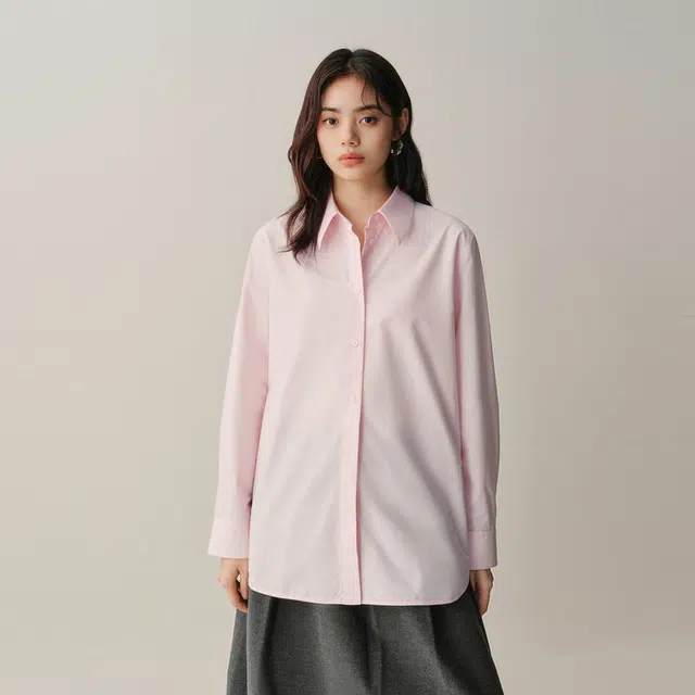 太平鸟 简约百搭宽松阔版磨毛长袖衬衫 女款