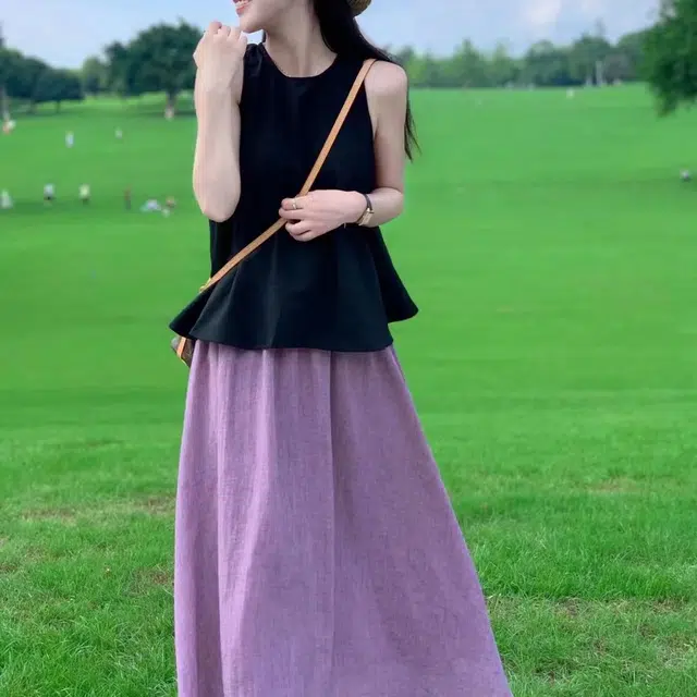 纤丝鸟 复古时尚优雅气质温柔风简约背心上衣高腰半身裙装套装 女款