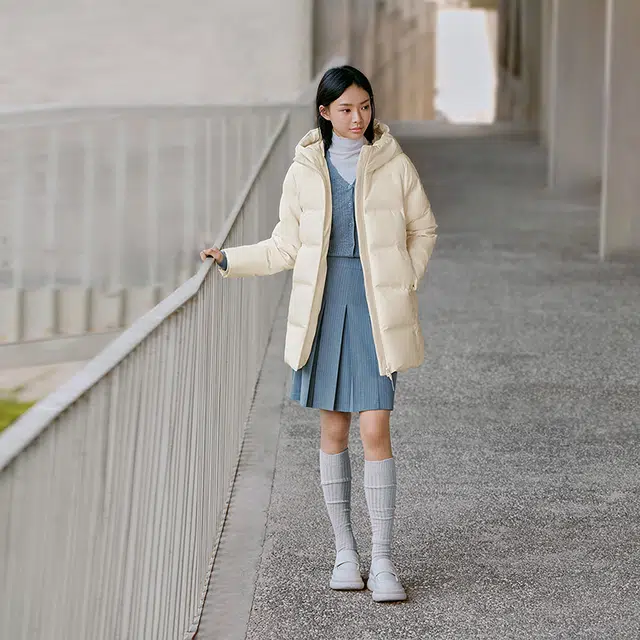 Bosideng 90 Down Hooded Mid-Length Coat