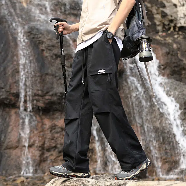 金盾 夏季阔腿工装裤薄款冰丝宽松直筒休闲裤 男款