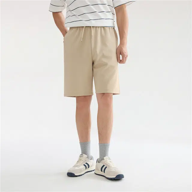佐丹奴 针织简约纯色时尚百搭质感细腻休闲短裤 男款
