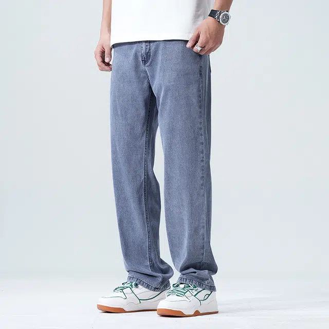 金盾 夏季阔腿宽松长裤牛仔裤 男款