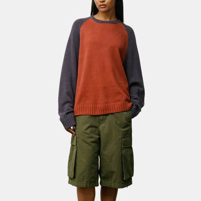 Stussy SS25 Colorblocked Raglan Knit Crew