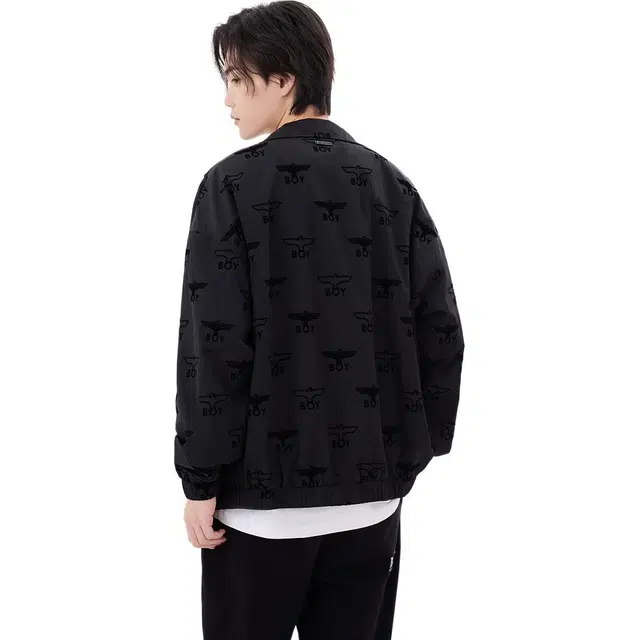 Boy London Letter Print Zip Jacket Black