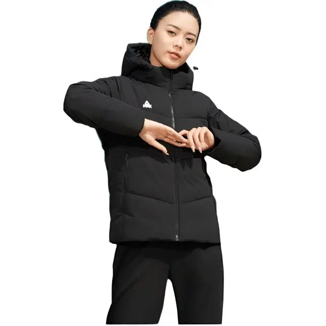 匹克 运动生活系列 纯色运动连帽棉服 男款 软树脂绿