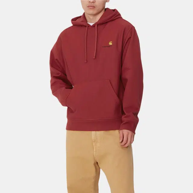 Carhartt WIP Hooded American Script Sweat Red