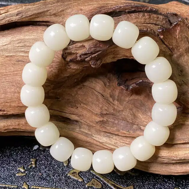 彗时 普陀山在逃公主九紫离火考试考试上岸幸运锦鲤新中式国风纳福转运珠百搭国潮生日送礼盒物女友 白玉菩提 手串 男女同款情侣款