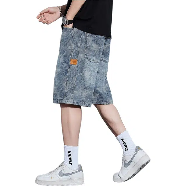 拾个壹先生 多元设计感日常通勤五分裤牛仔短裤 男款