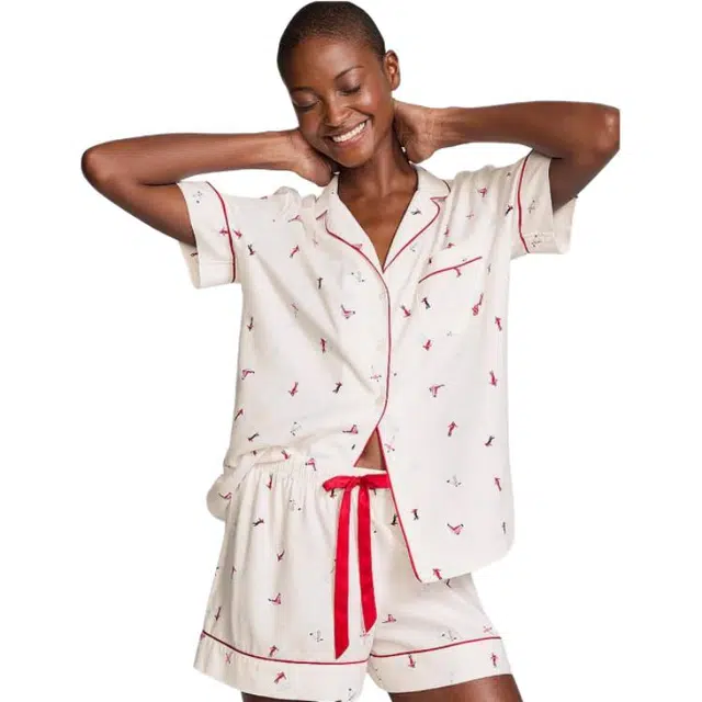 Victoria's Secret Flannel Short Pajama Set VS SKIERS