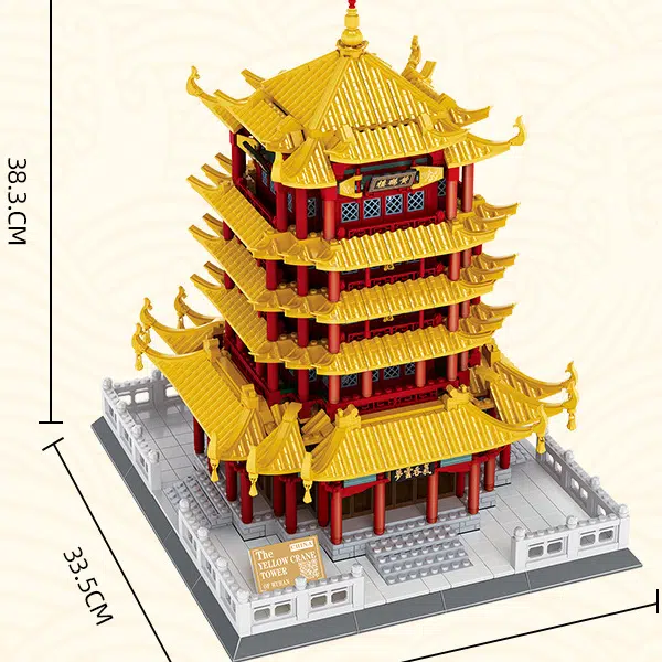 简普森 中国古建筑黄鹤楼 积木 高难度 乐高小颗粒 拼装玩具