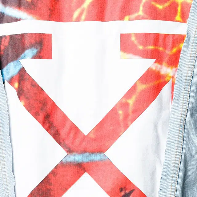 OFF-WHITE Logo Print Denim Jacket