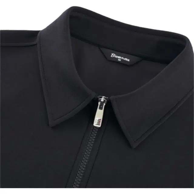 比音勒芬 时尚休闲工装风翻领纯色夹克外套 男款 黑