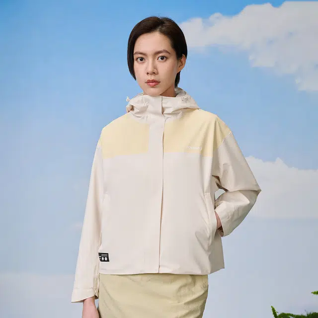 探路者 舒适纯色百搭连帽夹克外套 女款 浅幽绿