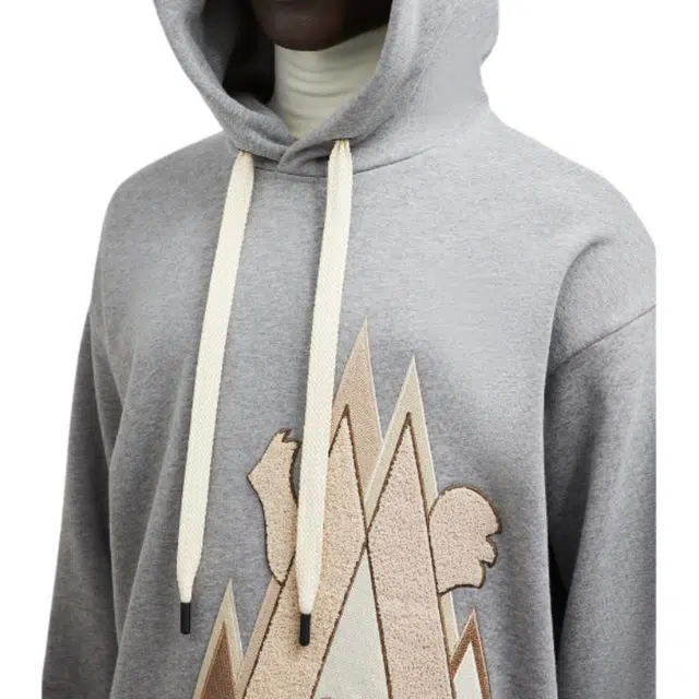 Moncler Logo Hoodie Gray