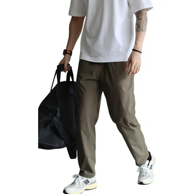 余闲 宽松纯色锥形直筒裤中腰长裤休闲裤 男女同款