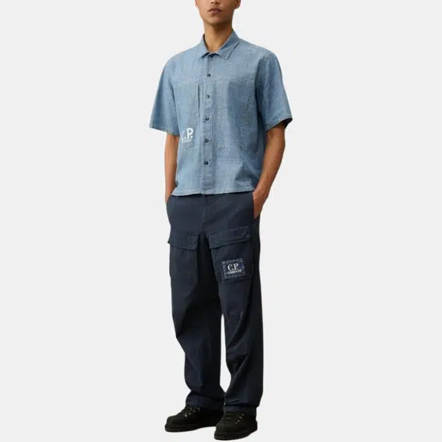 C.P. Company Logo Cargo Pants Blue