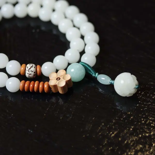 爵倾 黄杨梅花两圈款 白玉菩提 珠串 男女同款情侣款