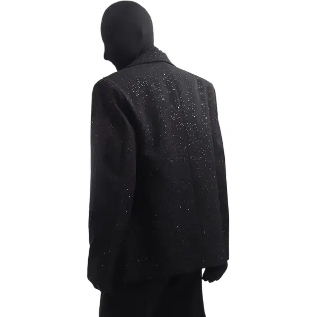 零氏 美式高街复古满天星垫肩外套珍珠挂链休闲百搭潮牌西装 男女同款