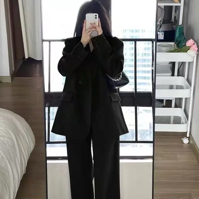 古莲菲 高级感休闲西服外套阔腿裤西装套装 女款