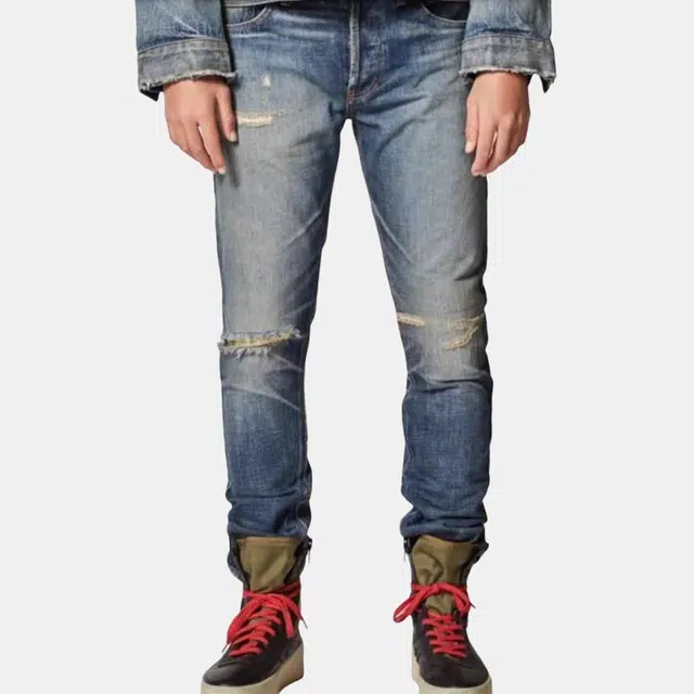 Fear of God Essentials Denim Jeans Distressed Indigo FW20