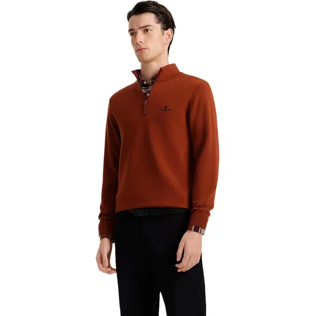 比音勒芬 【双面黄金】秋冬休闲亲肤立领毛衣 男款