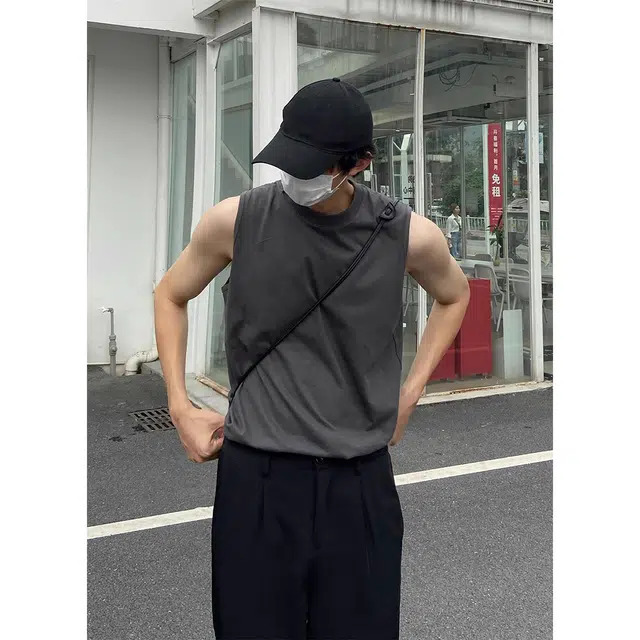 徐百货 坎肩外穿美式潮牌健身服内搭运动百搭速干无袖打底衫夏季背心 男女同款