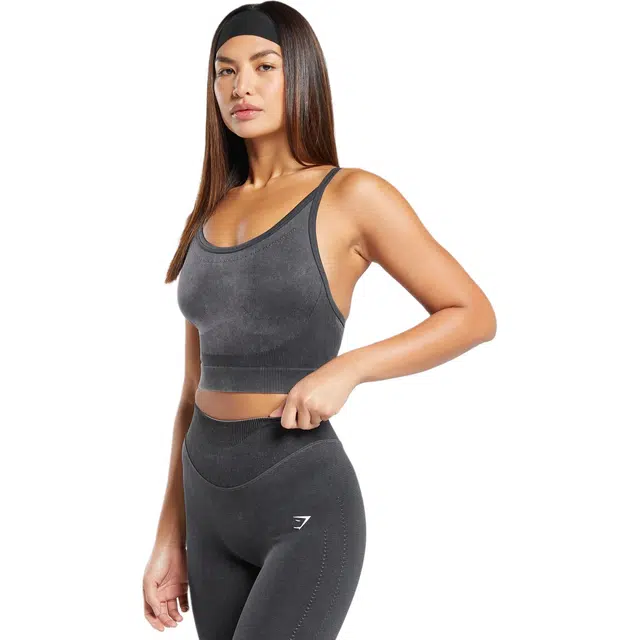 GYMSHARK Sweat Seamless Washed Midi Tank logo