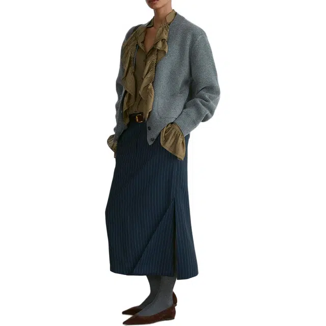 RECTO FW24 RUTH COMPACT KNIT CARDIGAN MELANGE GREY
