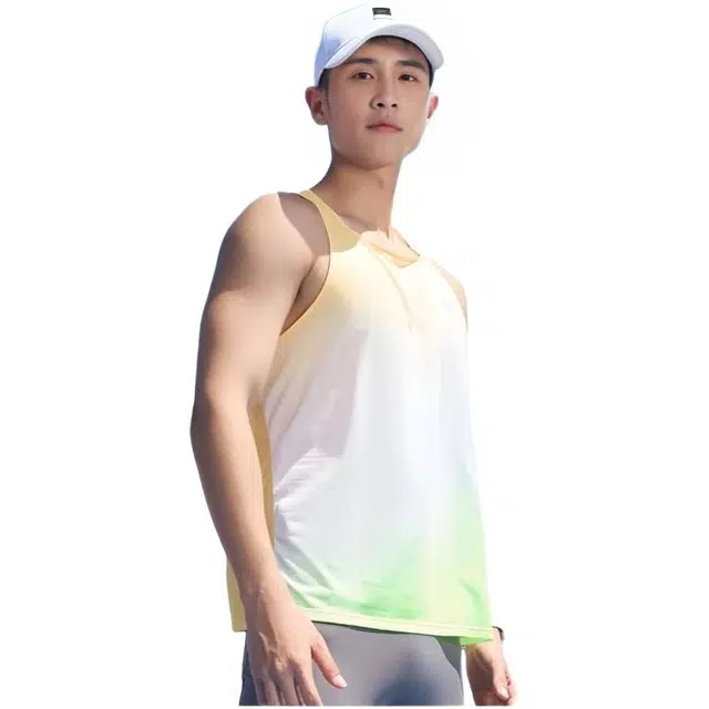 乔丹 男子跑步系列 运动透气速干背心 男款 乔丹白/果冻橙