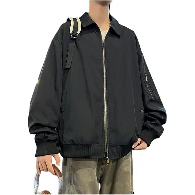 法文箱子 春秋美式复古翻领外套潮流百搭设计感休闲夹克 男款