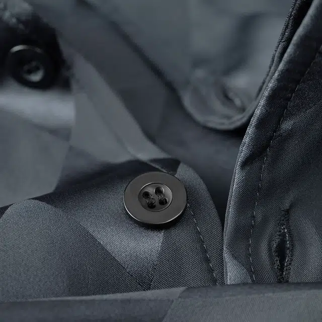 可人儿 冰丝长袖睡衣休闲简约格纹开衫外穿家居套装 春秋季 男款炭黑色