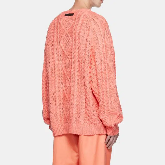 Fear of God Essentials FW22 Cable Knit coral
