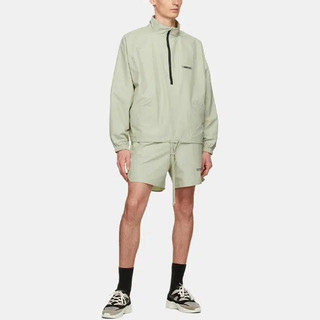 Fear of God Essentials Half-Zip Track Jacket Sage Logo