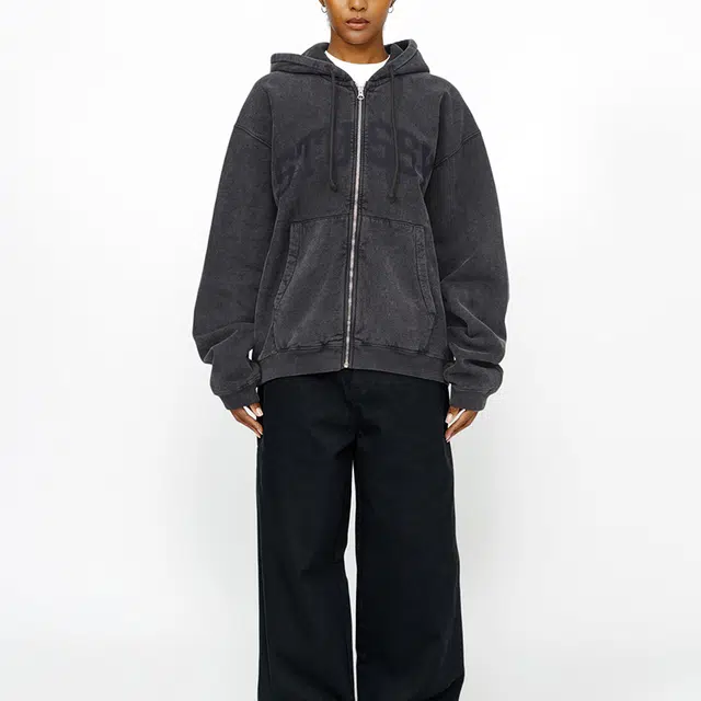 Stussy FW24 ZIP HOODIE FADED GRAPHIC logo