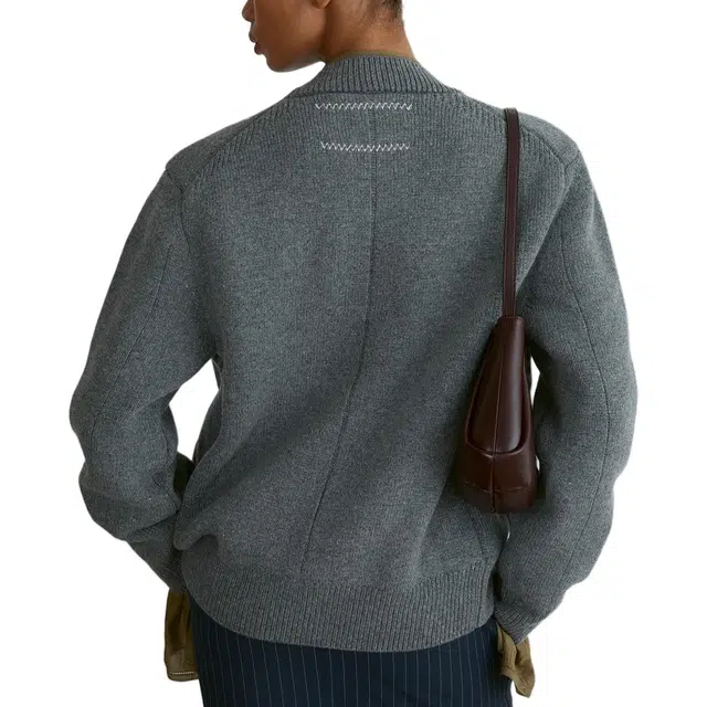 RECTO FW24 RUTH COMPACT KNIT CARDIGAN MELANGE GREY