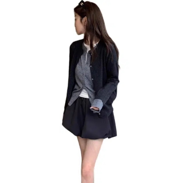沐晓欣 简约百搭舒适长袖优雅时尚通勤裙装套装 女款