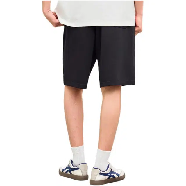 三福 复古运动风针织纯色中腰五分休闲短裤 男款