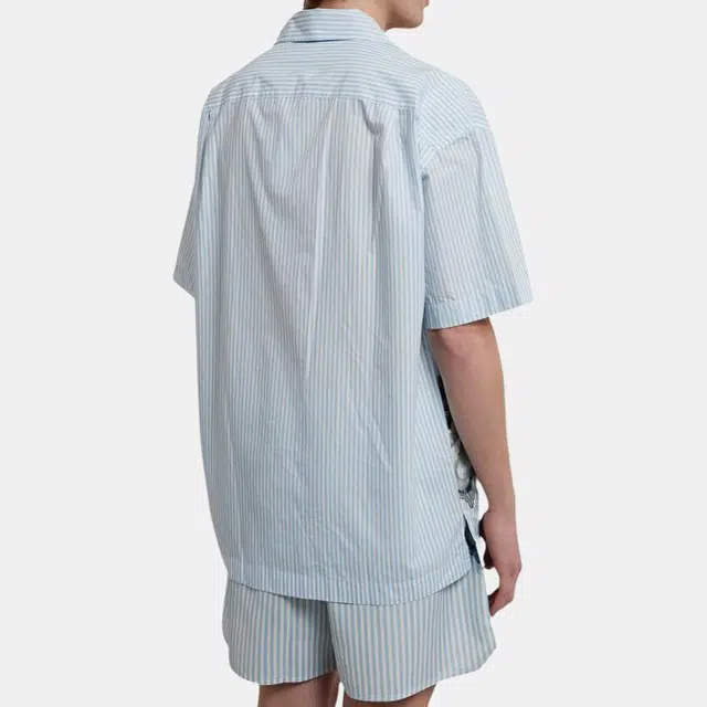 JW Anderson Floral Print Short Sleeve Shirt Blue