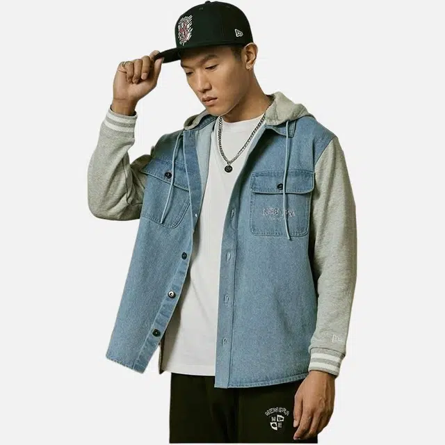 New Era Denim Blue Hoodie Jacket