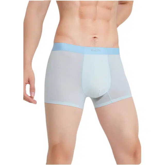 三福 柔软透气薄款纯色简约平角裤中腰内裤 男款