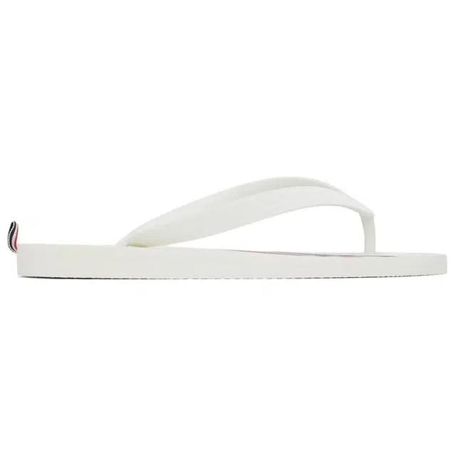 Thom Browne Rubber Stripe Slides White
