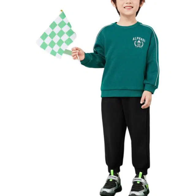 乔丹 时尚百搭圆领长袖卫衣舒适柔软长裤休闲运动套装 青少年
