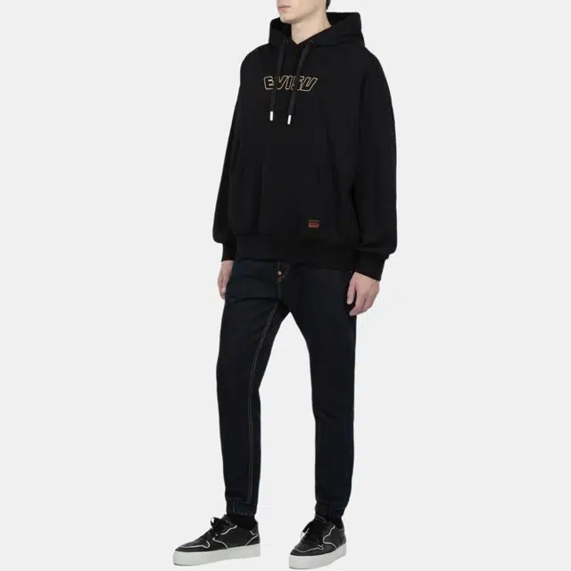EVISU FW22 Fisherman Buddha Logo Hoodie Black