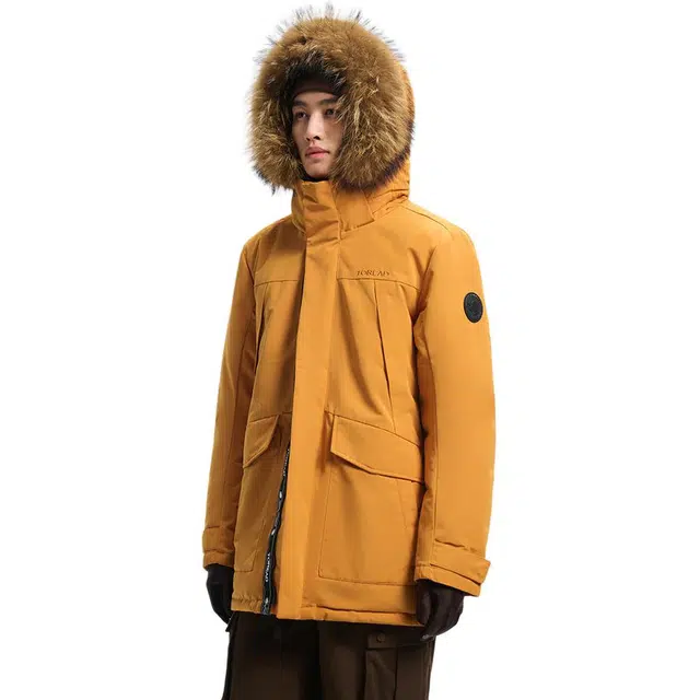 探路者 耐磨保暖防风羽绒服 男款 云杉橘