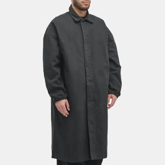 Fear of God Essentials Car Coat Overdye Black Denim