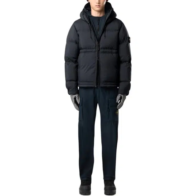 Stone Island Logo Embroidered Down Jacket