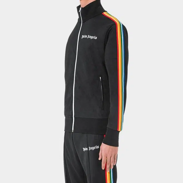 Palm Angels Black Rainbow Track Jacket