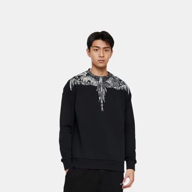 Marcelo Burlon Wing Print Crewneck Sweatshirt Black
