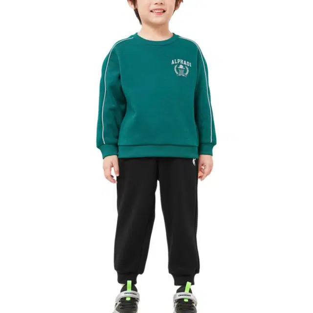 乔丹 时尚百搭圆领长袖卫衣舒适柔软长裤休闲运动套装 青少年